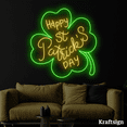 thumbnail image 4 of Craftnamesign Happy St. Patrick's Day Neon Sign, Lucky Leaf Wall Art Decor, 4 of 4