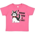 thumbnail image 3 of Inktastic I Woof You a Lot with Husky Dog Illustration Boys or Girls Toddler T-Shirt, 3 of 5