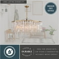 thumbnail image 6 of Elsa 5 Light Gold Brass Modern Coastal Glam Linear Chandelier Island Pendant Fixture with Capiz Shell, 6 of 12