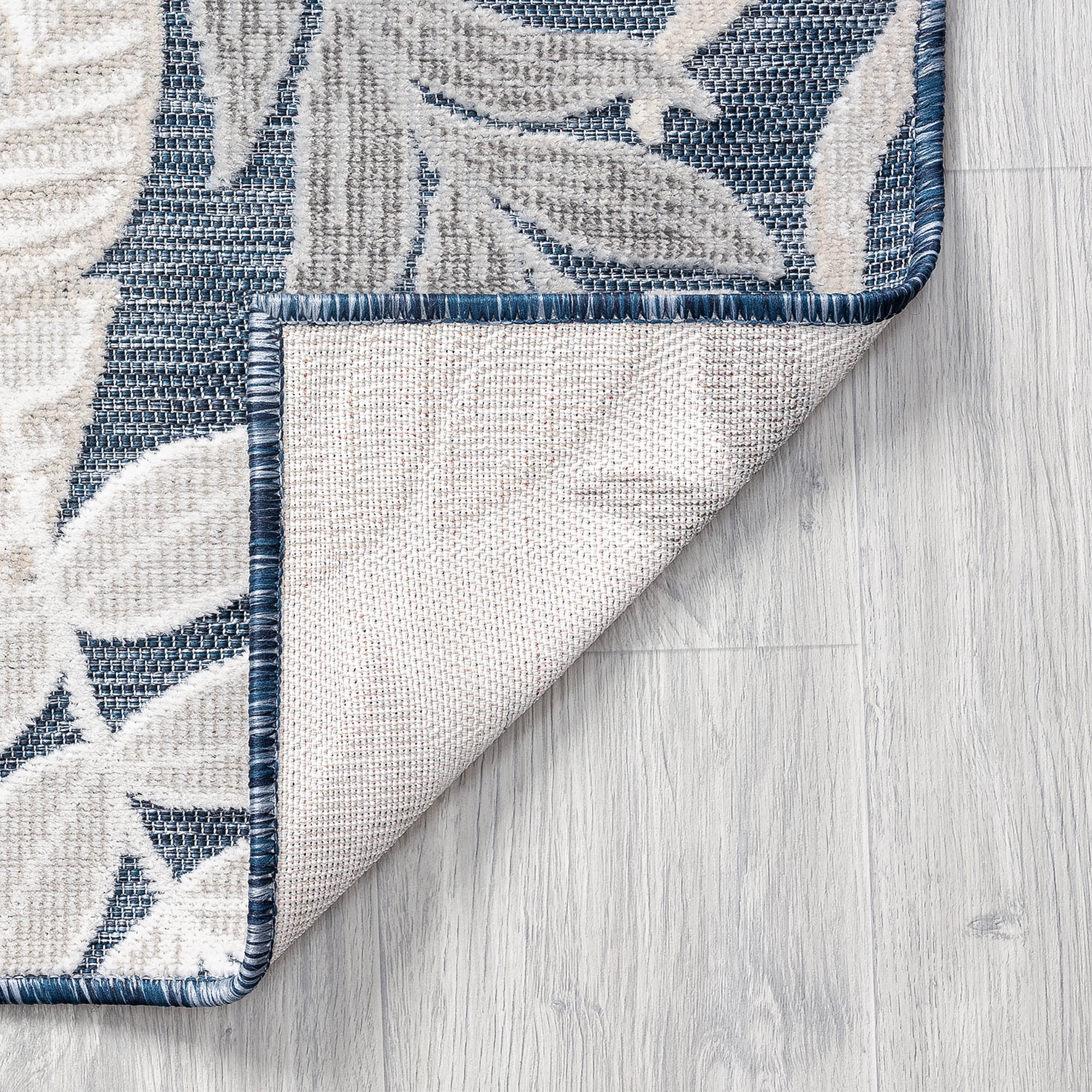 2x3 Water Resistant, Small Indoor Outdoor Rugs for Patios, Front Door Entry, Entryway, Deck, Porch, Balcony | Outside Area Rug for Patio | Dark Blue, Floral | Size: 1'11'' x 3'