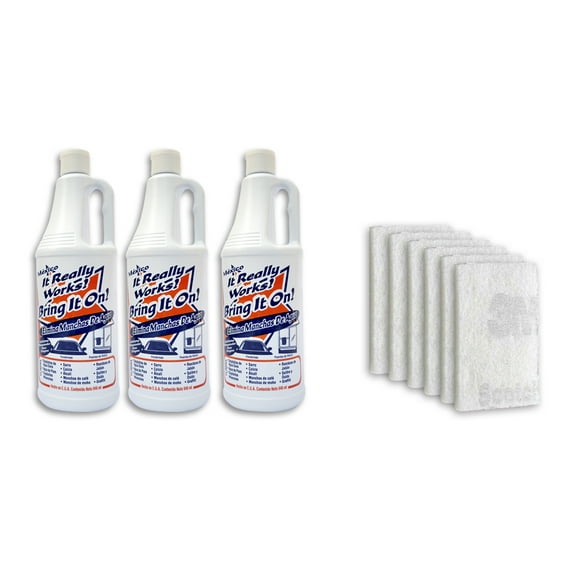 Limpiador BRING IT ON - Quita Gotas Limpia Vidrio Cromo Azulejo Aluminio Acero Sarro Óxido y Más 946ml (1.2 kgs) 3 piezas