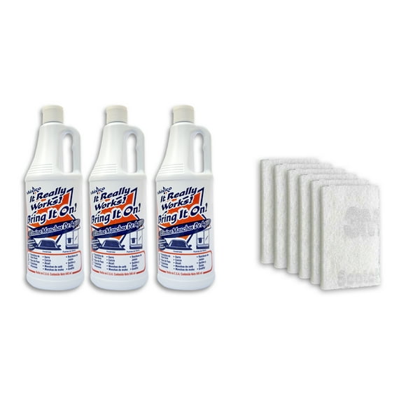 Limpiador BRING IT ON - Quita Gotas Limpia Vidrio Cromo Azulejo Aluminio Acero Sarro Óxido y Más 946ml (1.2 kgs) 3 piezas