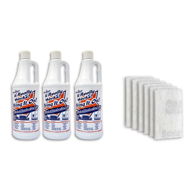 Limpiador BRING IT ON - Quita Gotas Limpia Vidrio Cromo Azulejo Aluminio Acero Sarro Óxido y Más 946ml (1.2 kgs) 3 piezas