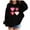 Black, variant on Lorytime Kid Vintage Hoodies for Girl Letters Long Sleeve Crewneck Sweatshirts Heart Pullover with Pocket Loose Tops