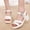 White, variant on WILLBEST Cute Womens Slippers Fashion Womens Heels Breathable Lace Up Shoes Casual Sandals
