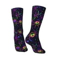 thumbnail image 3 of Goofa Multi-colored Spiders Printed Men's Crew Socks, Soft Durable Breathable Moisture-Wicking with Odor Control Cotton socks, 3 of 9