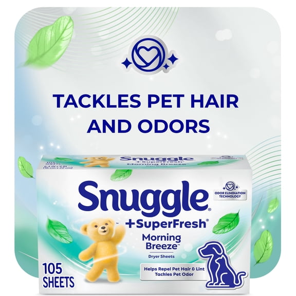 Snuggle SuperFresh Morning Breeze, Dryer Sheets, 105 Count