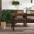 thumbnail image 3 of Walker Edison Solid Wood 4-Piece Outdoor Patio Dining Set, Dark Brown, 3 of 10