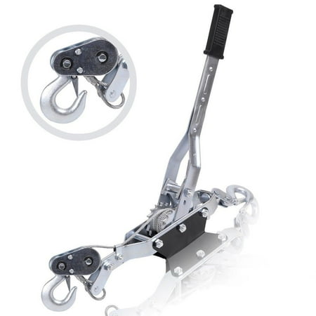 Along Power Puller 3 Hooks - New 4 Ton 8000lb Come Along Hoist Ratchet Hand Cable Winch Puller Crane 2 Hook