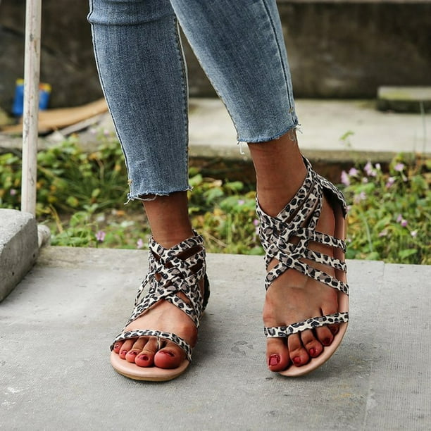 Sandals with zipper on top discount