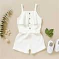 thumbnail image 2 of FINALGANG Child Baby Girls Romper Jumpsuit Onesie Soft Ribbed Playsuit Casual Outfits For Toddler Everyday Wear Summer Kids Daily Wear 4-5 Years, 2 of 8