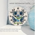 thumbnail image 4 of Eveokoki Round Wall Clocks Butterflies With Blue Flowers Wood Quartz Battery Operated Rustic Home Decor Handing Clocks for Living Room Kitchen Bedroom Bathroom Large Numbers Silent -12 Inch, 4 of 4