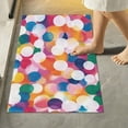 thumbnail image 2 of Yayeee Bath Rug for Bathroom Floor Non Slip Contour Fluffy Soft Absorbent Mat, 20"x24", White Colorful Circles, 2 of 7