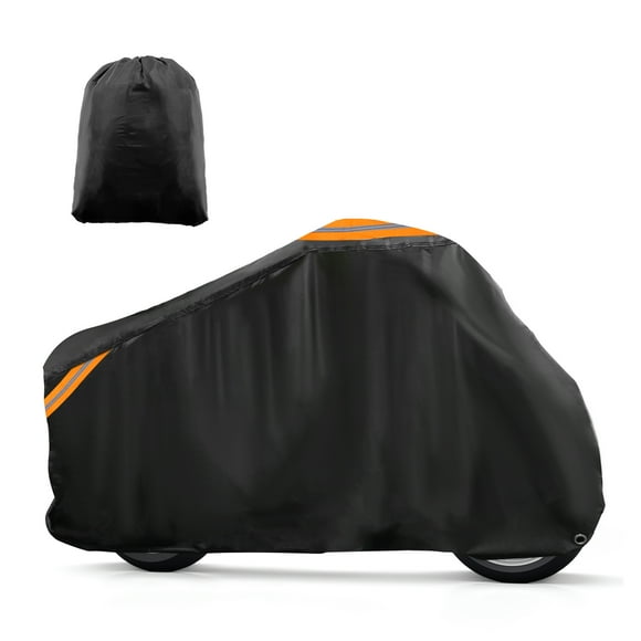 Unique Bargains 86.61' Length Motorcycle Cover Motorbike Cover Waterproof Outdoor Rain Dust Sun Protection Black