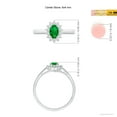 thumbnail image 5 of ANGARA Natural Princess Diana Inspired Emerald Ring with Diamond Halo in 14K White Gold for Women (Size-6x4mm) | May Birthstone, Birthday, Anniversary, Jewelry Gift for Women | Natural Emerald Ring, 5 of 10