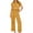 Yellow, variant on LYXSSBYX 2 Piece Sets for Women Summer Women's Summer Two-piece Clothing Set with Lapel and Wide Leg Pants Casual Set
