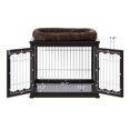 thumbnail image 6 of Unipaws Dog Crate with Pet Cushion, Durable Dog Kennel, Fashion Design Dog House, Side Table for Indoor Use, Espresso, 6 of 7