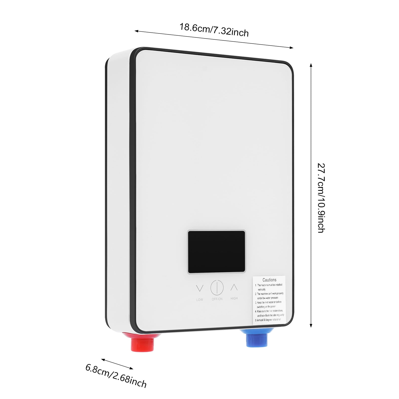 110V 4500W Electric Water Heater, Wall-mounted Instantaneous Water Heater with Hand Shower Kit and Water Inlet Pipe