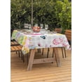 thumbnail image 2 of Outdoor Tablecloth with Umbrella Hole and Zipper, Happy Easter Rectangle Table Cloth 54x80 Inch Waterproof Tablecloth, Spring Watercolor Bunny Eggs Flower Grey Plaid Picnic Table Cover for Patio, 2 of 7