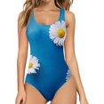 thumbnail image 1 of Gubotare Womens One Piece Swimwear Ruffle Bathing Suits with UPF 50+,Blue S, 1 of 4