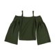 thumbnail image 1 of bar III Blusa texturizada con hombros descubiertos para mujer, verde, extra pequeña, 1 of 2