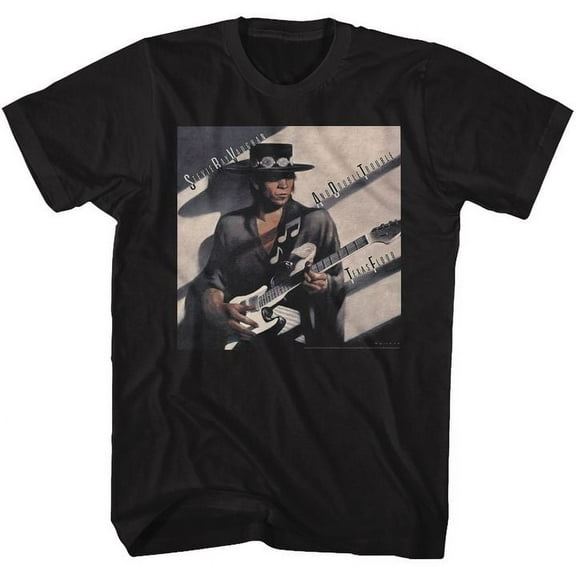 Stevie Ray Vaughan Texas Flood Black Adult T-Shirt Lt