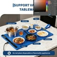 thumbnail image 4 of 24x15inch Food Warming Mat with Child Lock, Silicone Dual Zone Electric Warming Tray, 1-3H Flexible Timer & 6 Temp Settings, Easy-Clean Portable Food Warmer for Party, Buffet & Home Daily Use, 4 of 7