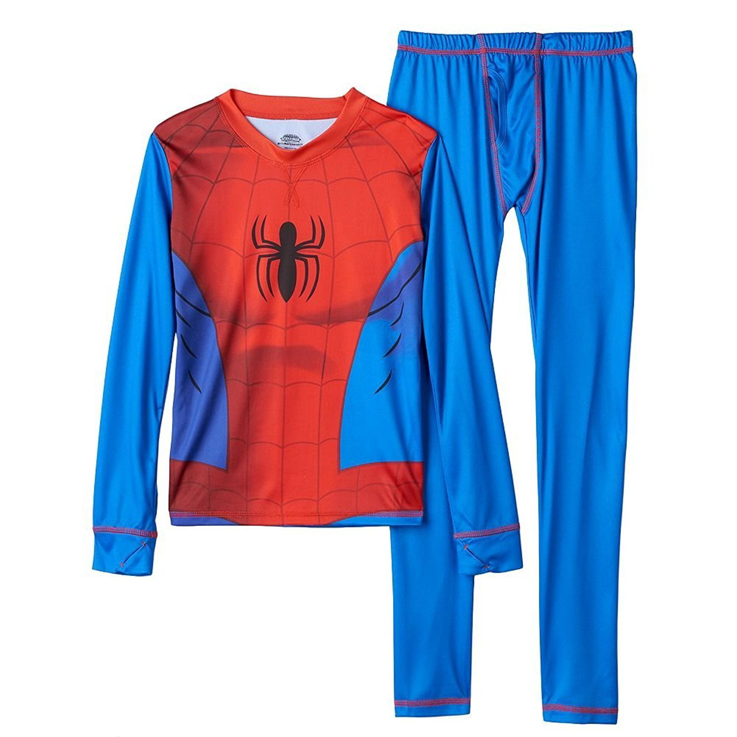 The Amazing Spider-Man Climate Smart Base Layer 2 Piece Set Cuddl Duds BLUE 