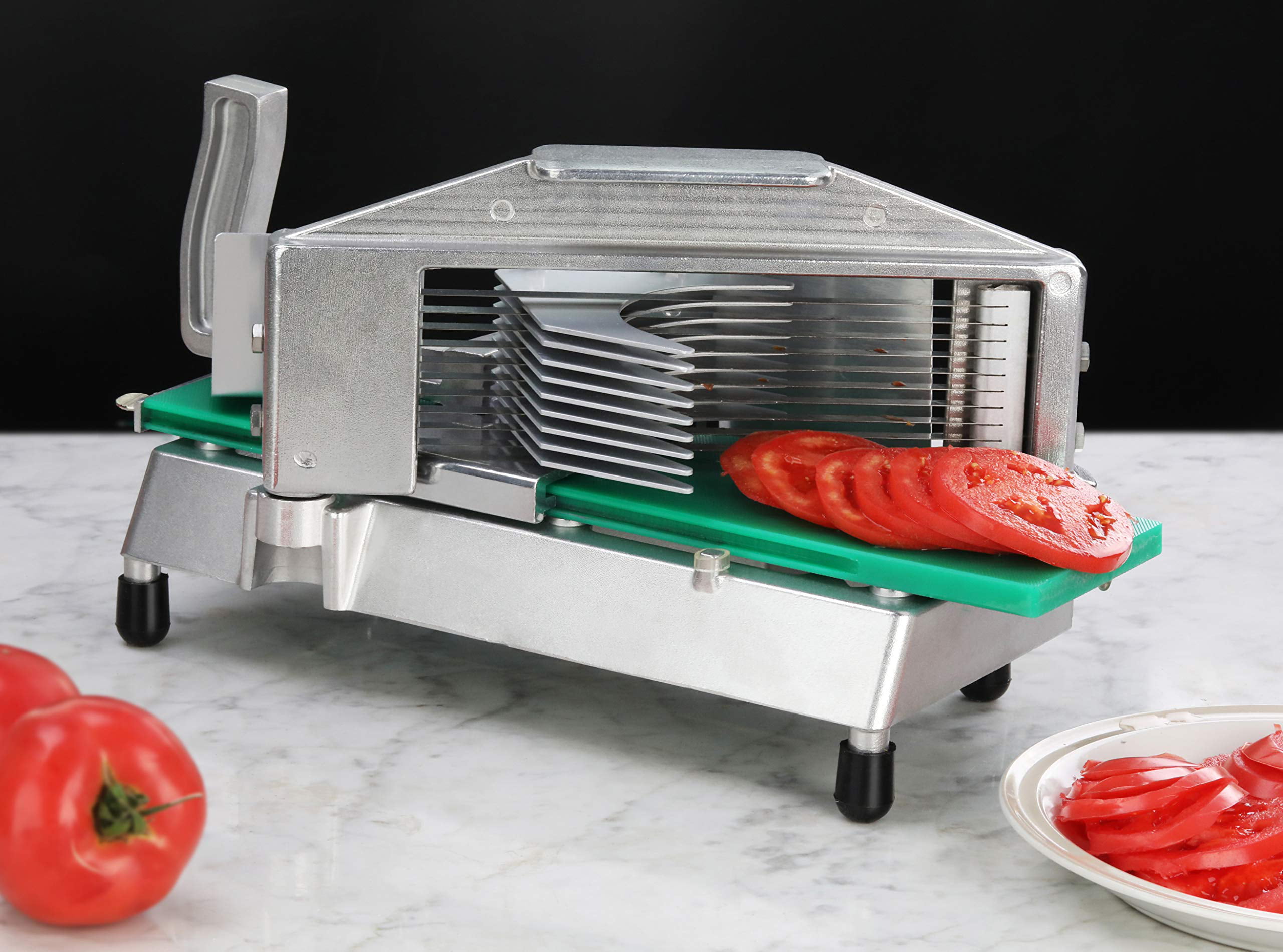 VEVOR Commercial Tomato Slicer 1/4 Heavy Duty Tomato Slicer Tomato Cutter  with Built in Cutting Board for Restaurant or Home Use