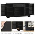 thumbnail image 3 of Homfa 54.3"W Kitchen Sideboard Cabinet with Drawer, 4 Door Buffet Storage Cabinet with Adjustable Shelves, Black, 3 of 7