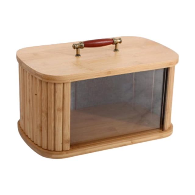 Tnarru Wood Bread Box Bread Storage Container Multipurpose Keeper Retro Bridesmaid Gift Box Food Storage Container for Bakery Pantry wood 34.5cm