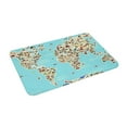 thumbnail image 2 of Xecao World Travel Line Icons Map print Flannel Mat: Non-slip, 16x24in. Ideal for kitchen, bedroom, bath & living room., 2 of 9
