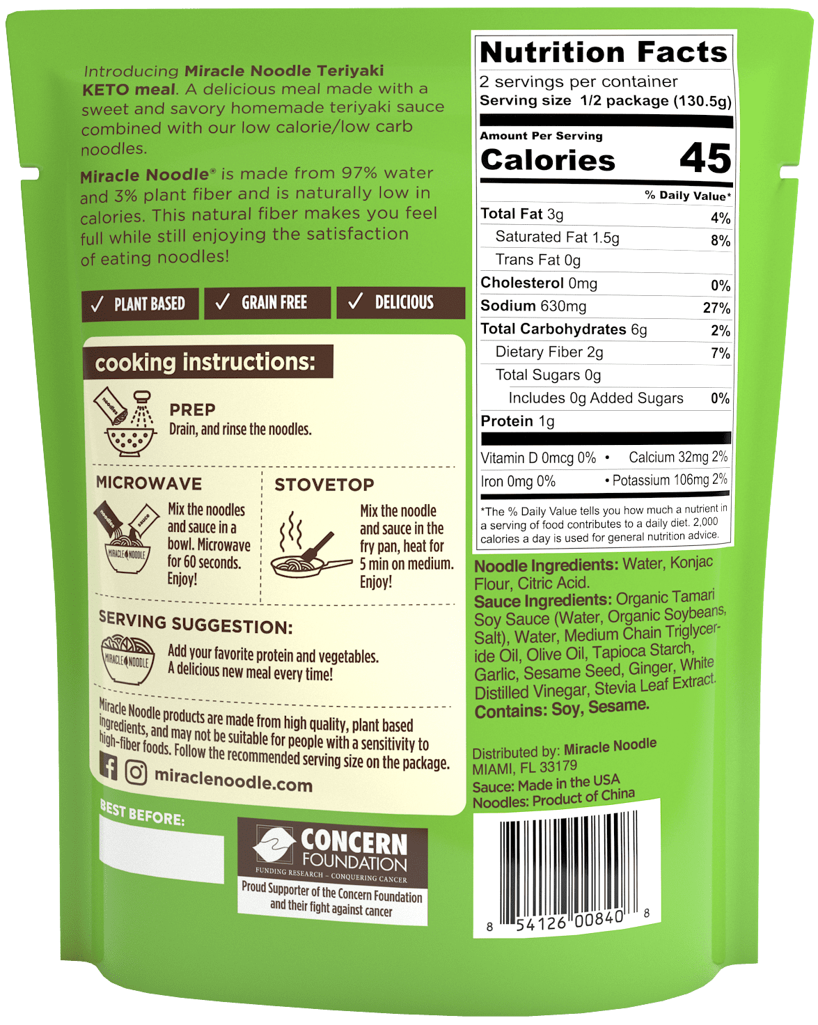 Miracle Noodle Teriyaki Keto Meal 9.2 oz (Pack of 6)