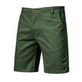 thumbnail image 4 of Handshe Men's Cotton Cargo Shorts with Pleated Elastic Waist, Solid Color, Straight Leg Fit for Everyday Wear, 4 of 5
