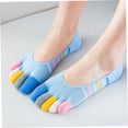 thumbnail image 4 of UPGRATOR 5Pares Calcetines Cinco Invisibles Para Mujer Con Patrón A Rayas, 4 of 7