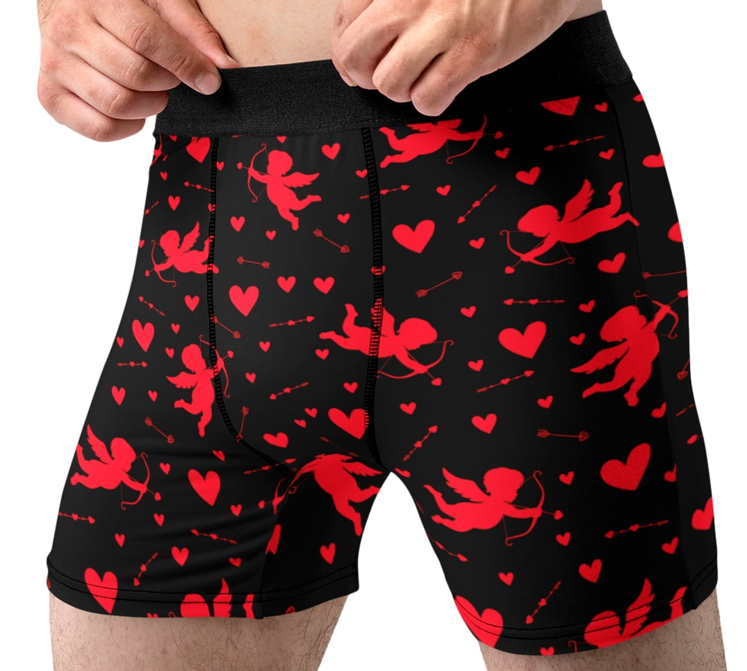 Mens Cupids Arrow Hearts All Over Boxer Briefs Valentines Day Underwear ...