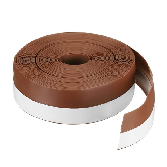 Uxcell Weather Stripping Door Seal 33ft x 35mm TPE Seal Strip for Door Draft Stopper Adhesive Tape Window House Shower Glass Gaps, Brown
