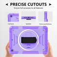 thumbnail image 4 of Shockproof Case for Apple iPad 6th 5th Generation, with Pencil Holder Military Grade Protection Rotating Stand Hand Strap Shoulder Strap Bumper Rugged Case for iPad 6th 5th Gen 9.7", Purple, 4 of 8