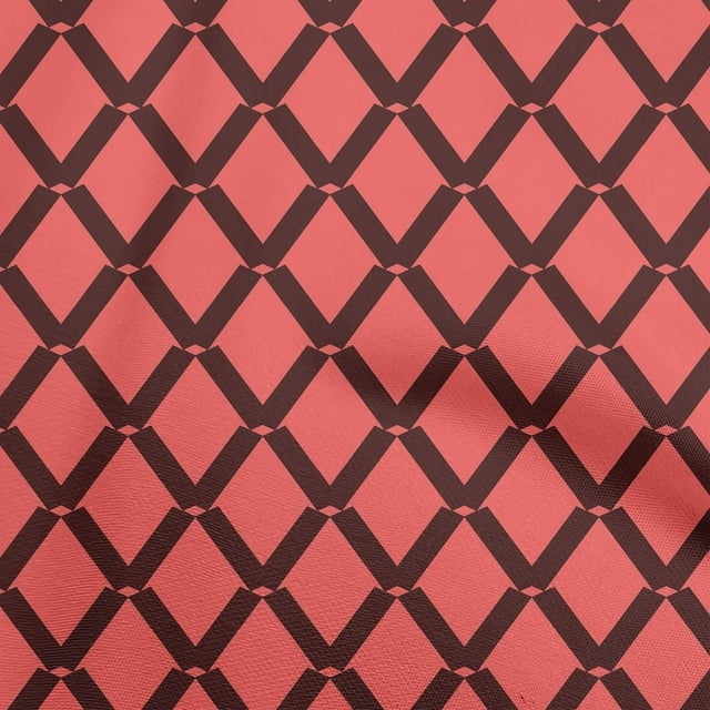 oneOone Polyester Spandex Pink Fabric Geometric Sewing Material Print Fabric By The Yard 56 Inch Wide