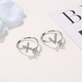 thumbnail image 3 of CASAFUN Silver Initial Letter Ring for Women,Adjustable Crystal Alphabet Ring,Name Initials Stackable Knuckle Rings A-Z CZ Open Ring Valentine's Day, 3 of 6