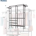 thumbnail image 2 of Closet Armable para Ropa, Perchero, Closet Organizador, Ropero Armable Organizador 173 * 160 * 35 cm, Armario Portatil, Rack para Colgar Ropa, Multifuncional con Ganchos (Con 3 Divisiones), 2 of 7