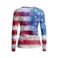 thumbnail image 4 of ASDFVBKG American Flag Shirts for Women 1776-2026 250th Anniversary Tees Crewneck Patriotic Blouse Crewneck Tops for Women Red 2XL, 4 of 5