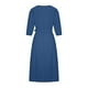thumbnail image 5 of ICHUANYI Clearance Women's Fashion Round Neck Loose Short Sleeve Solid Mid-Calf Dress Long Dress(Blue, XXL) ICHUANYI WER2023081508994, 5 of 8