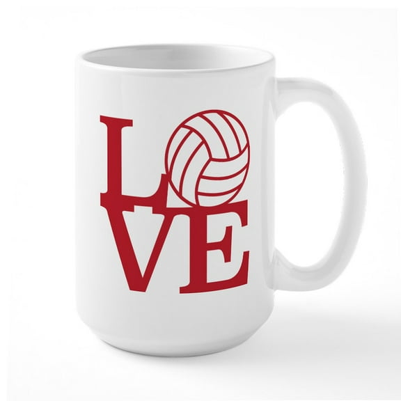 CafePress - Volleyball Love - 15 oz Ceramic Large White Novelty Mug
