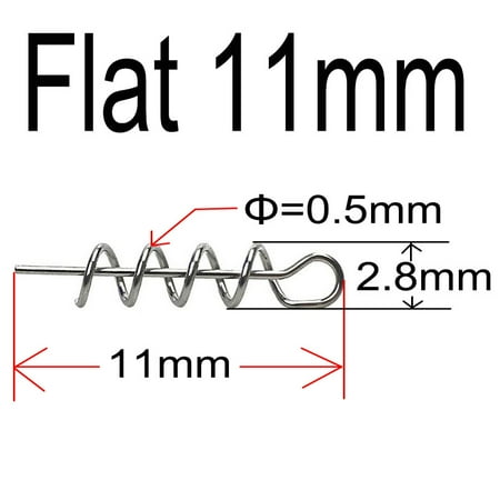 20 or 50 or 100 pcs Fishing pins Spring Twist Lock Fishing Screw Centering Pin Fixed Latch Needle for Soft Lure Bait Worm 2.8-11mm 100 pcs