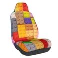 thumbnail image 1 of Wukai Colorful Plastic Blocks Pattern Full Set Car Seat Covers with Soft Padding Universal Auto Front Seats Protector and Cushion Mat, 1 of 5