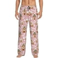 thumbnail image 5 of Mens Pajama Pants, Gingerbread Houses Pink Wonderland Soft Sleep & Lounge Pants for Men, Cuteness Casual PJ Bottoms Pants with Pockets, 5 of 7