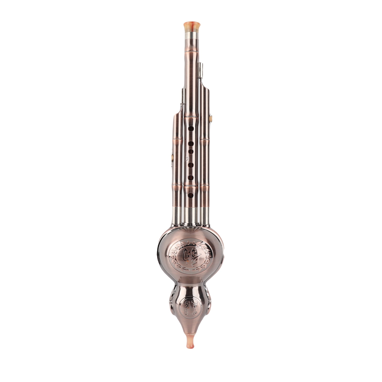 Gourd Cucurbit Flute With 3 Tone C Key Hulusi Gourd Cucurbit Flute Aluminum with Copper Plated Pipes Chinese Traditional Instrument with Chinese Knot Carry Case for Beginners Musical Amateurs