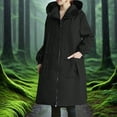 thumbnail image 5 of Towmus Womens Rain Jacket Plus Size Raincoat Zip up Windbreaker Lightweight Trench Coat Long with Hood WindproofOutdoor Clothes, 5 of 7