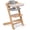 Gray, variant on Cowiewie Wooden High Chair with 3 Tray, Toddler Feeding High Chair, 8 Height Adjustments, with Black Cushion and Harness